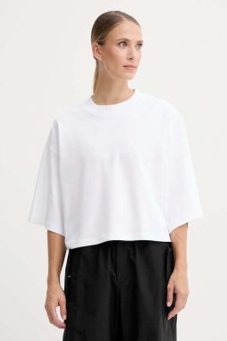 Bavlnené tričko adidas City Escape dámske, biela farba, JF3404