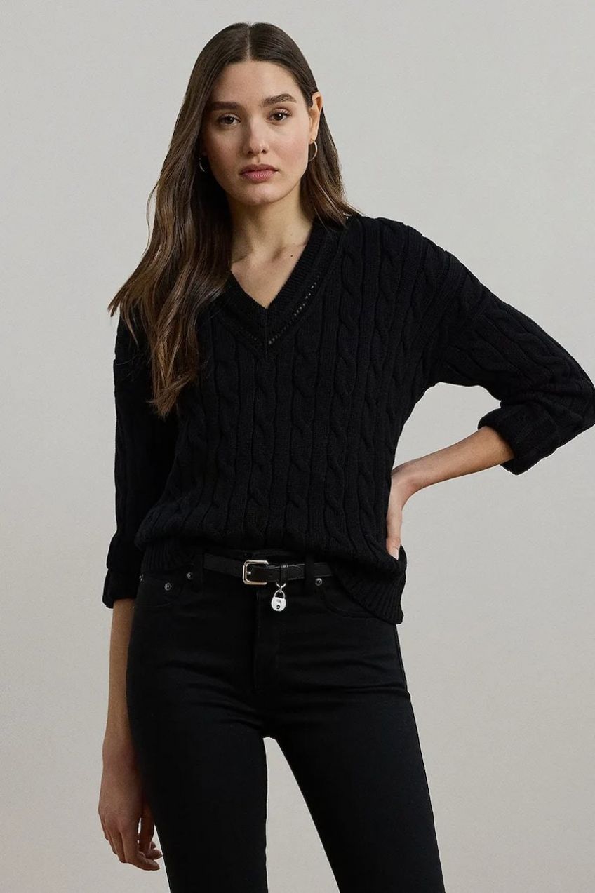 Tričko Lauren Ralph Lauren dámske, čierna farba, ľahké, 200971374