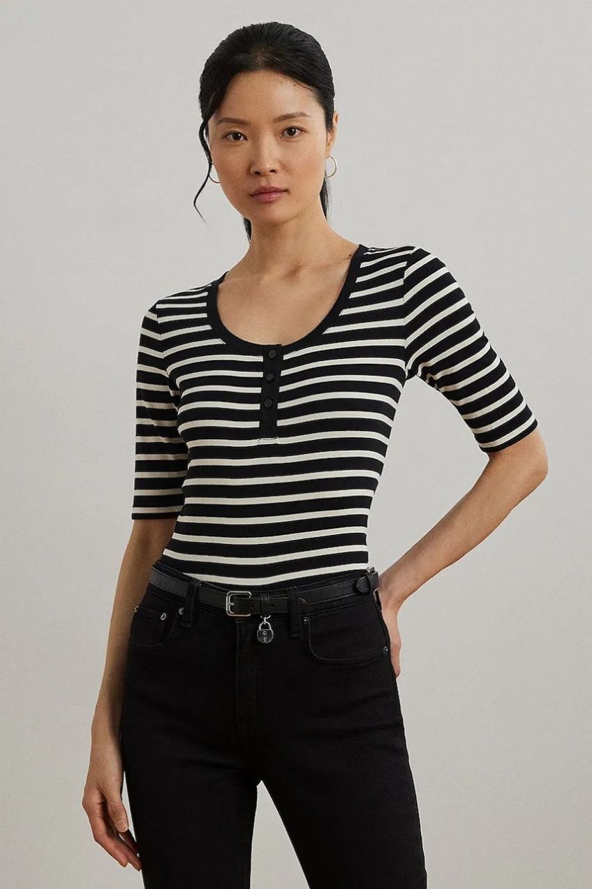 Tričko Lauren Ralph Lauren dámske, čierna farba, 200971086