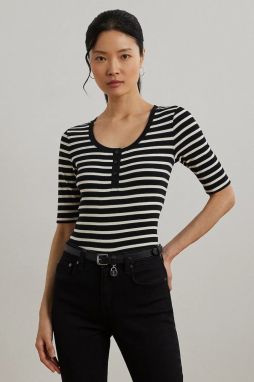Tričko Lauren Ralph Lauren dámske, čierna farba, 200971086