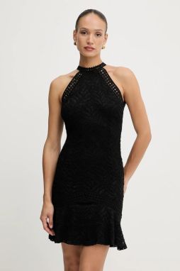 Šaty Guess NEW LIZA čierna farba, mini, rovný strih, W5YK0C KCS90