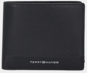 Kožená peňaženka Tommy Hilfiger čierna farba, AM0AM13509