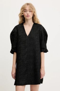 Šaty Stine Goya čierna farba, mini, oversize, SG-PF25-D128-2379