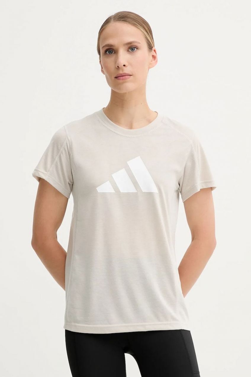 Tréningové tričko adidas Performance Train Essentials béžová farba, JC9594