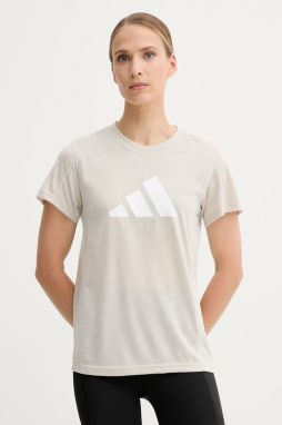 Tréningové tričko adidas Performance Train Essentials béžová farba, JC9594