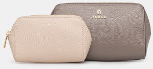 Kožená kozmetická taška Furla 2-pak béžová farba, WE00453.ARE000.3782S