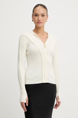 Vlnený kardigán Victoria Beckham béžová farba, ľahký, 1325KTP006406A