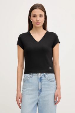 Tričko Calvin Klein Jeans dámske, čierna farba, LV047C910G