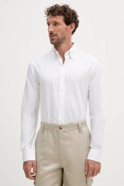 Bavlnená košeľa Tommy Hilfiger biela farba, regular, s golierom button-down, MW0MW39754