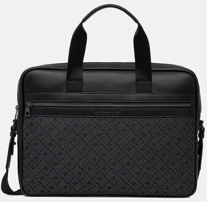 Taška na notebook Tommy Hilfiger čierna farba, AM0AM13491