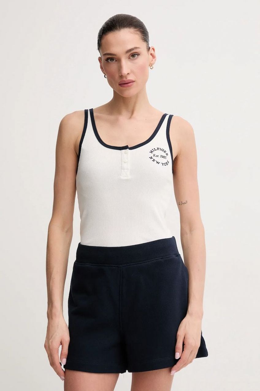 Top Tommy Hilfiger biela farba, UW0UW05791