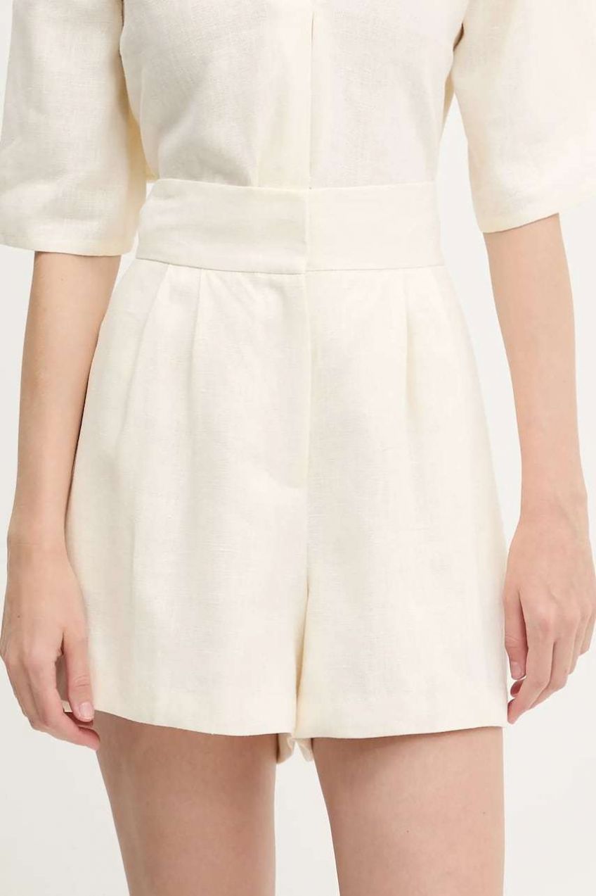 Šortky Undress Code béžová farba, jednofarebná, vysoký pás, 949