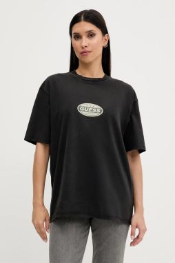 Bavlnené tričko Guess Originals dámske, čierna farba, M5YI55 K8FQ4