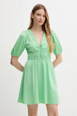 Šaty Pepe Jeans zelená farba, mini, áčkový strih, PL953753