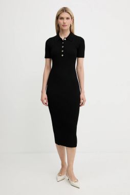 Šaty MICHAEL Michael Kors čierna farba, maxi, priliehavé, MT5832333D