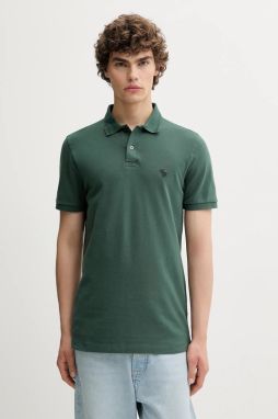 Polo tričko Abercrombie & Fitch pánske, zelená farba, jednofarebné, KI124-5231