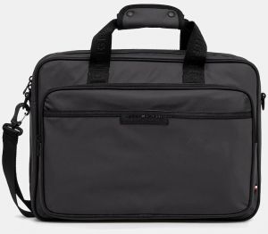 Taška na notebook Tommy Hilfiger šedá farba, AM0AM13466