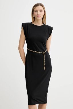 Šaty MICHAEL Michael Kors čierna farba, mini, áčkový strih, MT5831SH6J