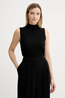 Vlnená vesta MICHAEL Michael Kors čierna farba, ľahké, s polorolákom, MT561904VR