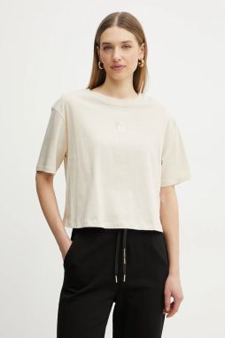 Bavlnené tričko Armani Exchange dámske, béžová farba, XW000321 AF10356