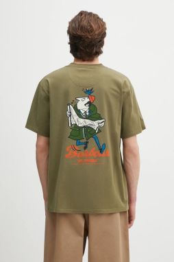 Bavlnené tričko Barbour Barbour Regence OS Fit Graphic T-Shirt pánske, zelená farba, s potlačou, MTS1402