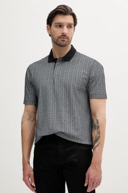 Polo tričko Armani Exchange pánske, čierna farba, vzorované, XM000736 AF10819