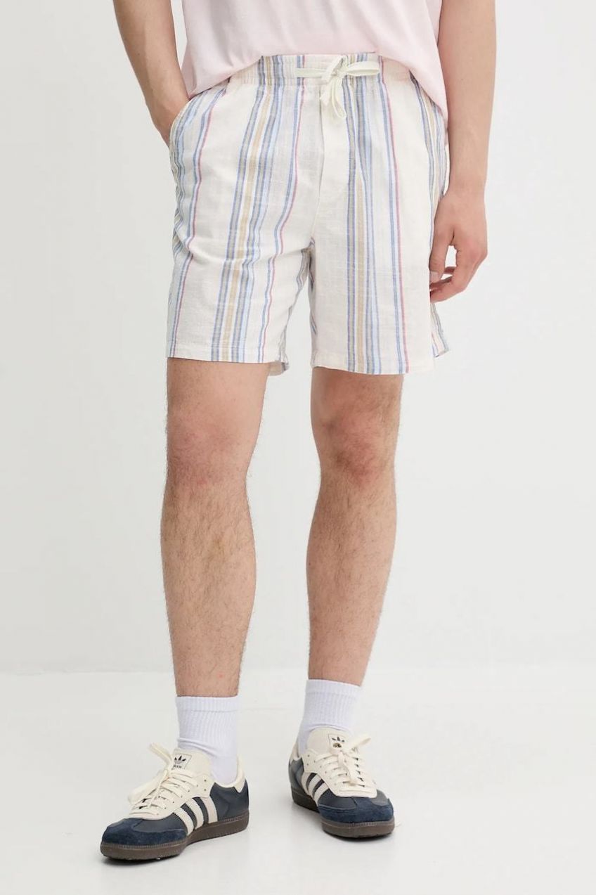 Bavlnené šortky Tommy Jeans béžová farba, DM0DM21948