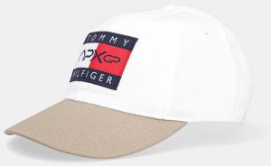 Bavlnená šiltovka Tommy Hilfiger x F1 THE MOVIE biela farba, vzorovaná, AM0AM13966