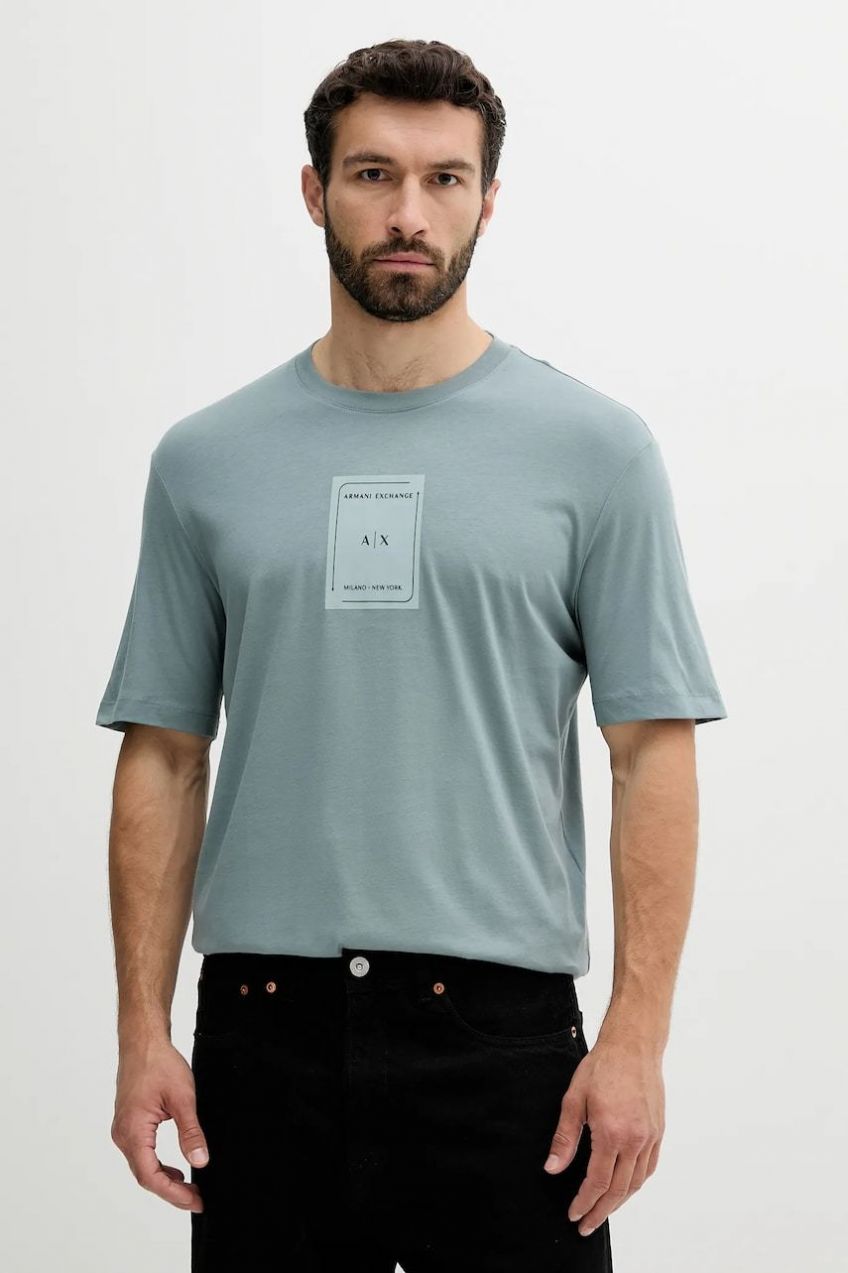 Bavlnené tričko Armani Exchange pánske, s nášivkou, XM000570 AF10356