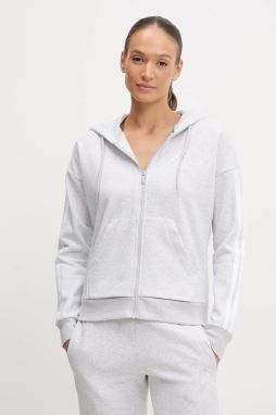 Mikina adidas Essentials šedá farba, s kapucňou, melanžová, IN6179