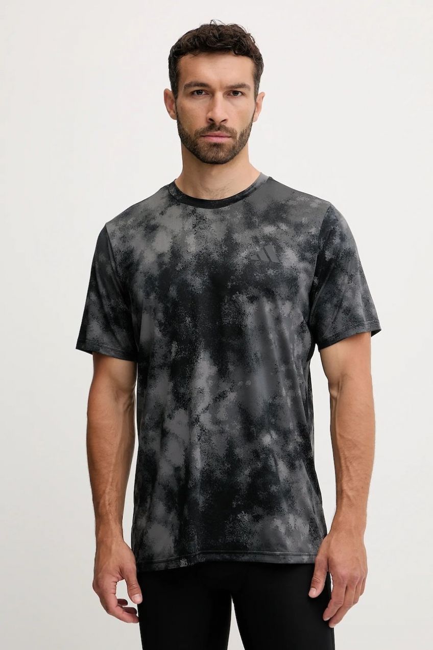 Tréningové tričko adidas Performance WORKOUT ESSENTIALS PLUS čierna farba, vzorované, JW9707