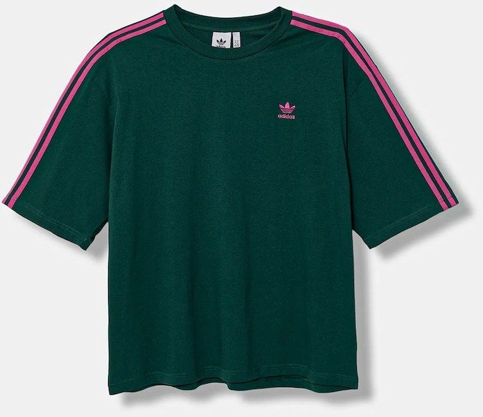 Bavlnené tričko adidas Originals Oversize Tee pánske, zelená farba, s nášivkou, KA0477
