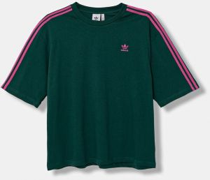 Bavlnené tričko adidas Originals Oversize Tee pánske, zelená farba, s nášivkou, KA0477