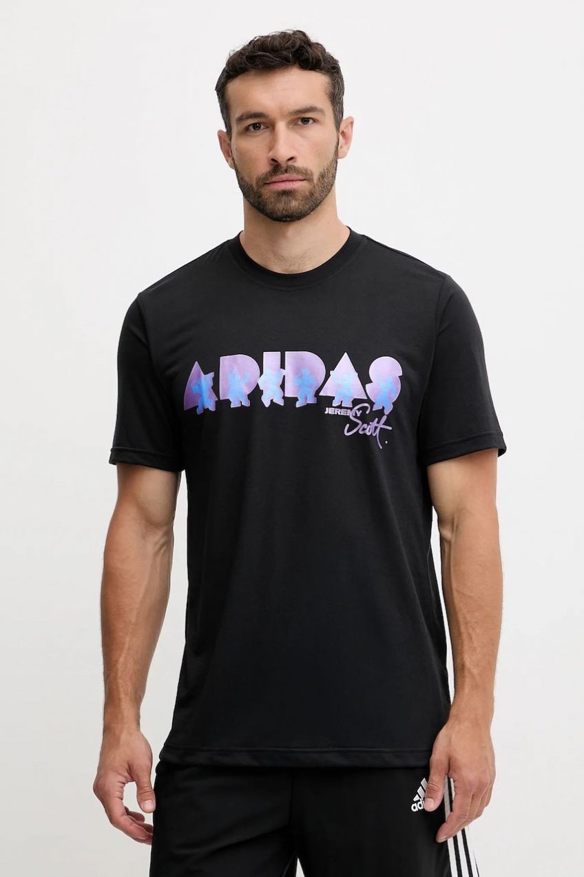 Tréningové tričko adidas Performance PRIDE čierna farba, vzorované, JL7620