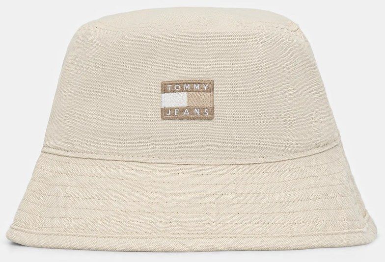 Bavlnený klobúk Tommy Jeans béžová farba, AW0AW17581