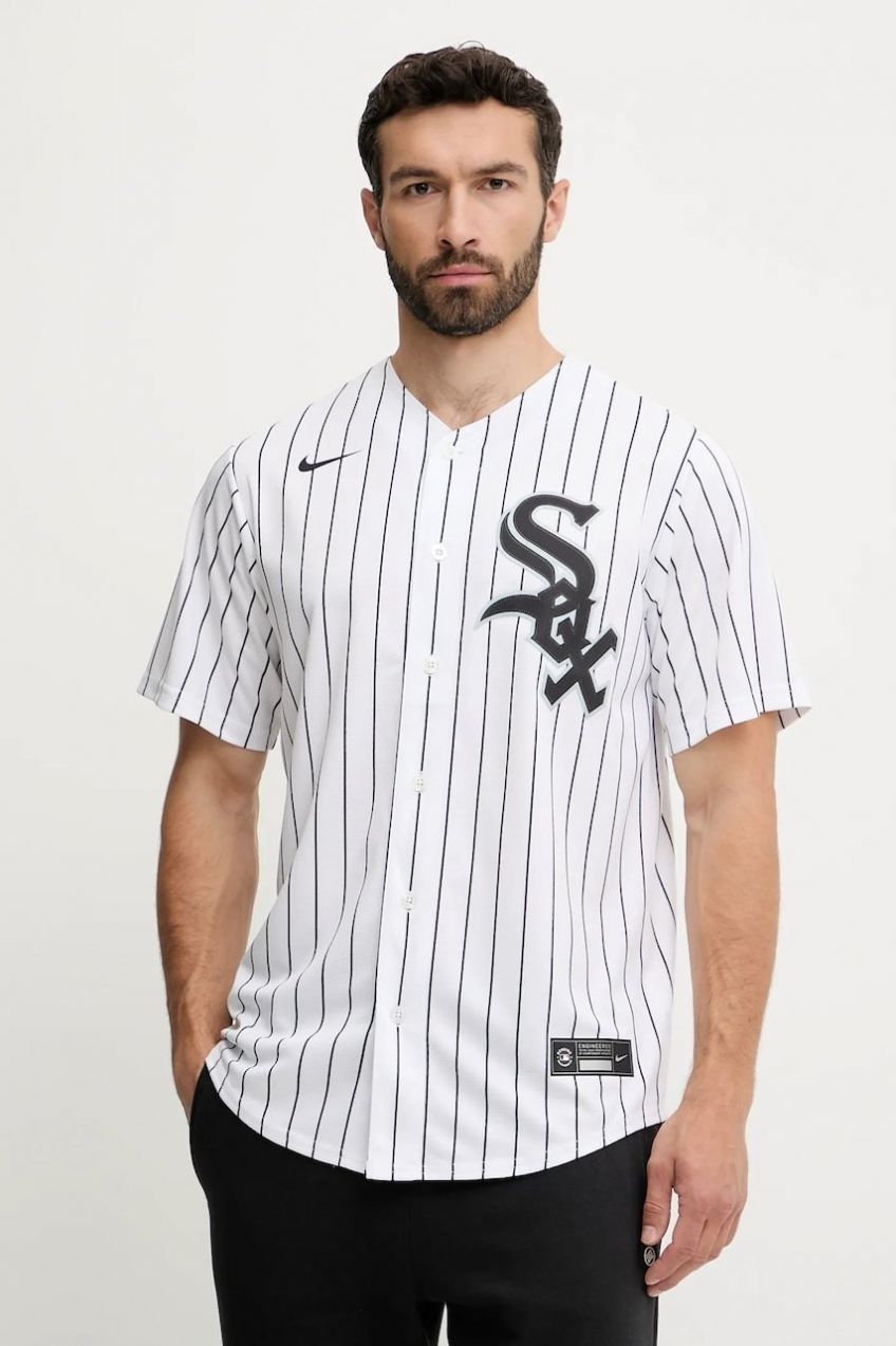 Tričko Nike Chicago White Sox biela farba, voľný strih, so stojačikom, T770-RXWH-RX-XVH