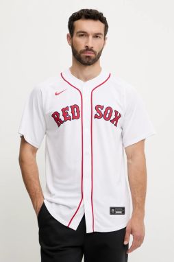 Tričko Nike Boston Red Sox biela farba, voľný strih, so stojačikom, LM25-BQHO-BQ-1U2