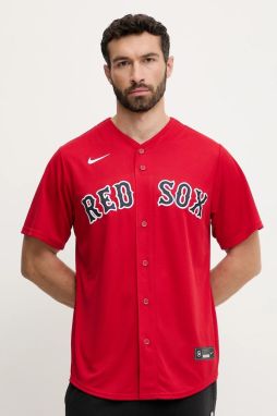 Tričko Nike Boston Red Sox červená farba, voľný strih, so stojačikom, T770-BQSA-BQ-XVA