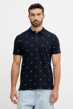 Polo tričko Tommy Hilfiger pánske, tmavomodrá farba, s nášivkou, MW0MW39835