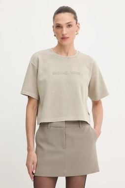 Tričko MICHAEL Michael Kors dámske, béžová farba, MT551T6JQT