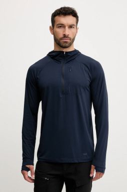 Outdoorová mikina Helly Hansen SHINE SOLEN tmavomodrá farba, s kapucňou, jednofarebná, 49571