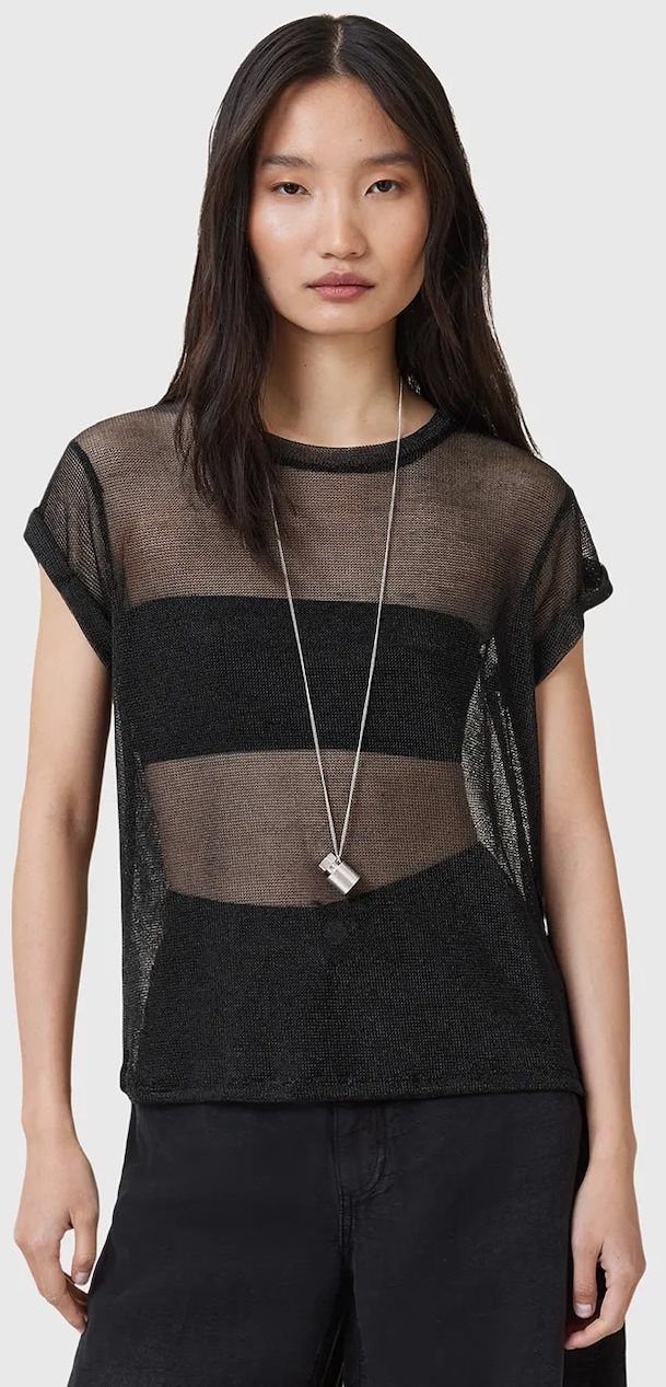 Blúzka AllSaints THEA čierna farba, W207JC