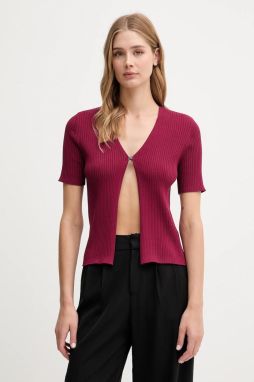 Kardigán Dkny bordová farba, ľahký, P52XAX02