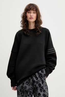 Mikina adidas Originals Neuclassics čierna farba, s nášivkou, JW7918