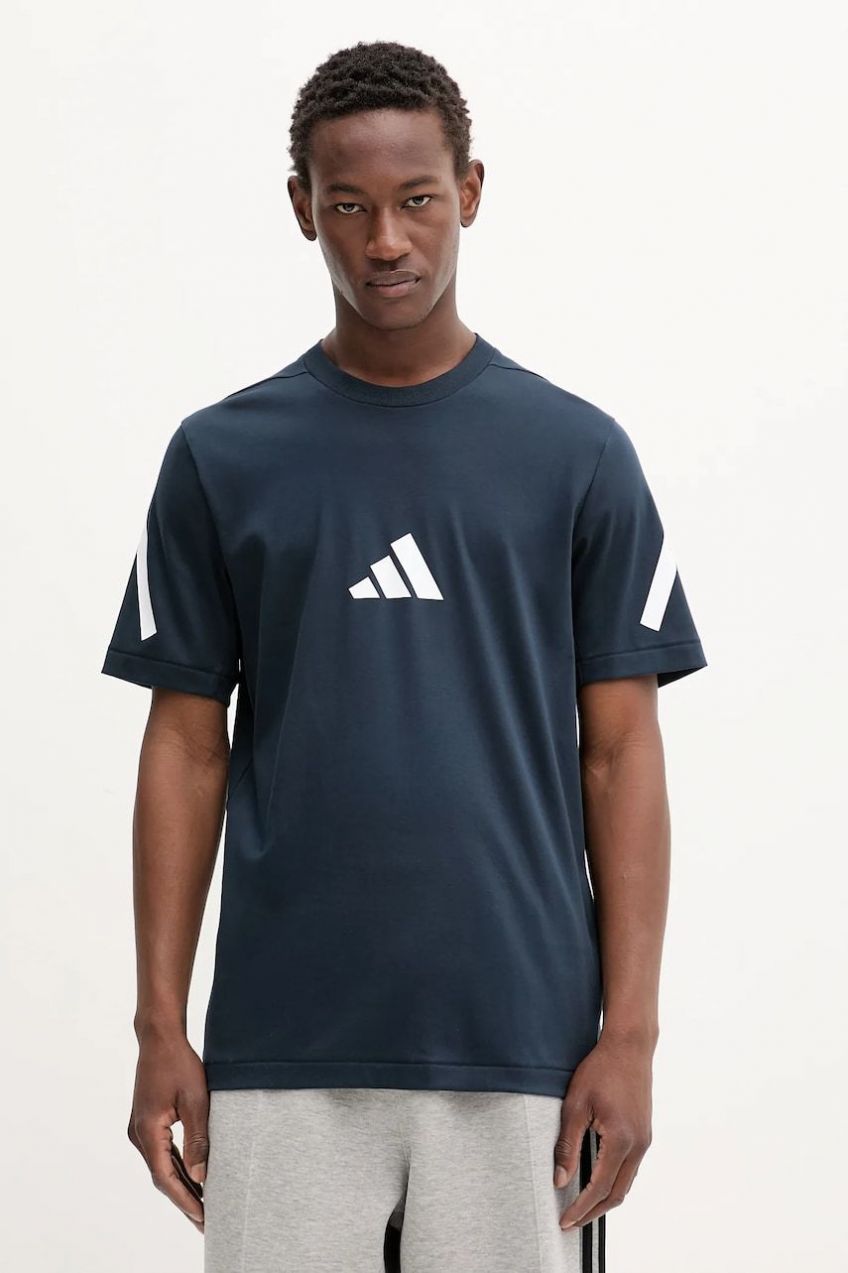 Bavlnené tričko adidas x Z.N.E pánske, tmavomodrá farba, s potlačou, JW4735