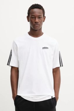 Bavlnené tričko adidas Script Tee pánske, biela farba, s potlačou, KD2258