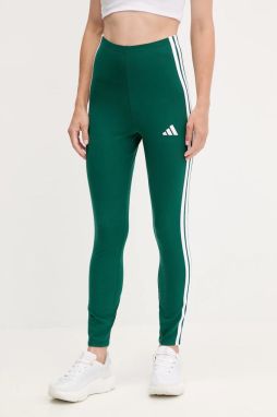 Legíny adidas 3-Stripes zelená farba, vzorované, KB7663