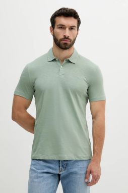 Bavlnené polo tričko Marc O'Polo zelená farba, jednofarebné, 536217653018