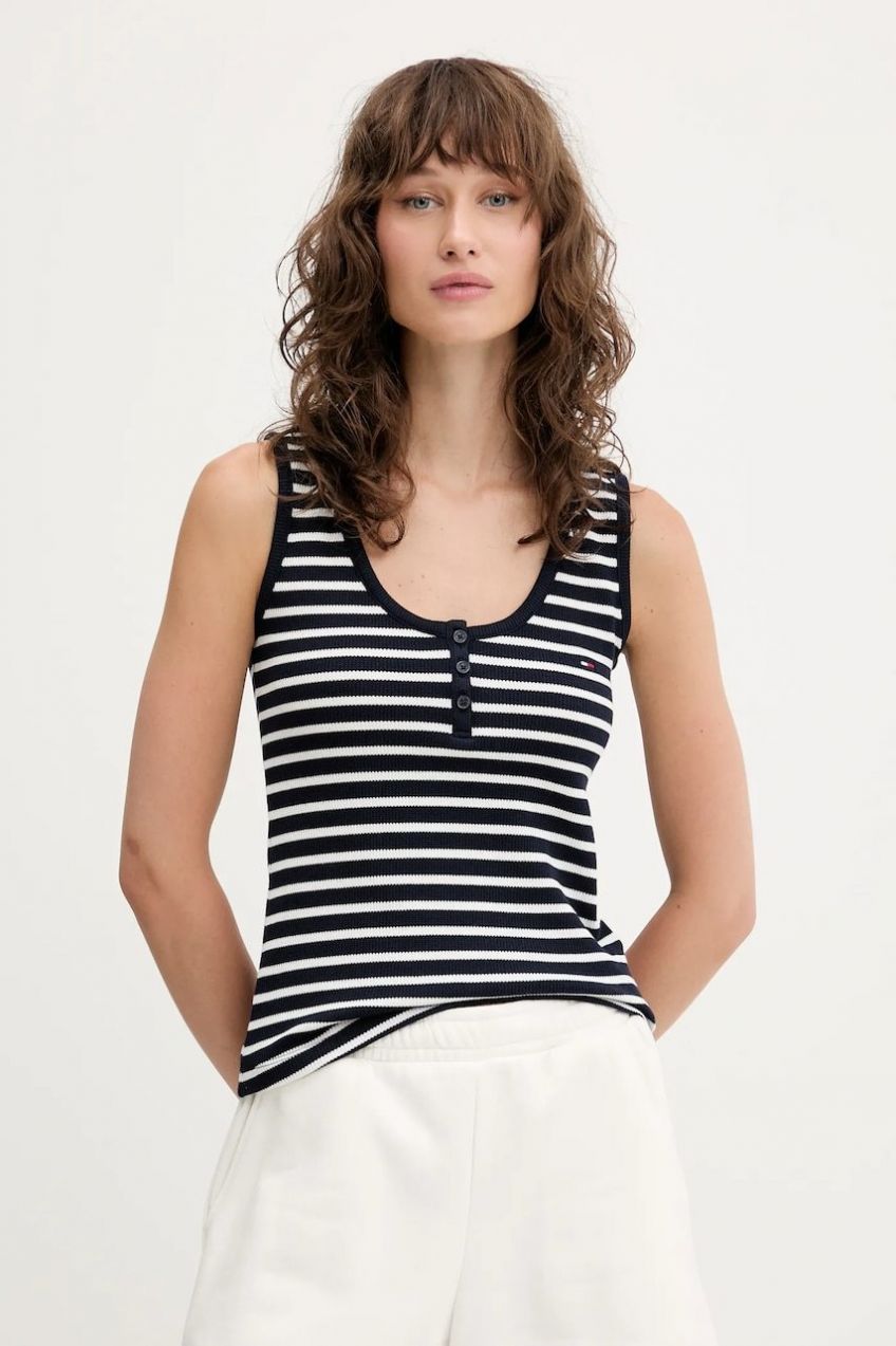 Top Tommy Jeans šedá farba, DW0DW20898