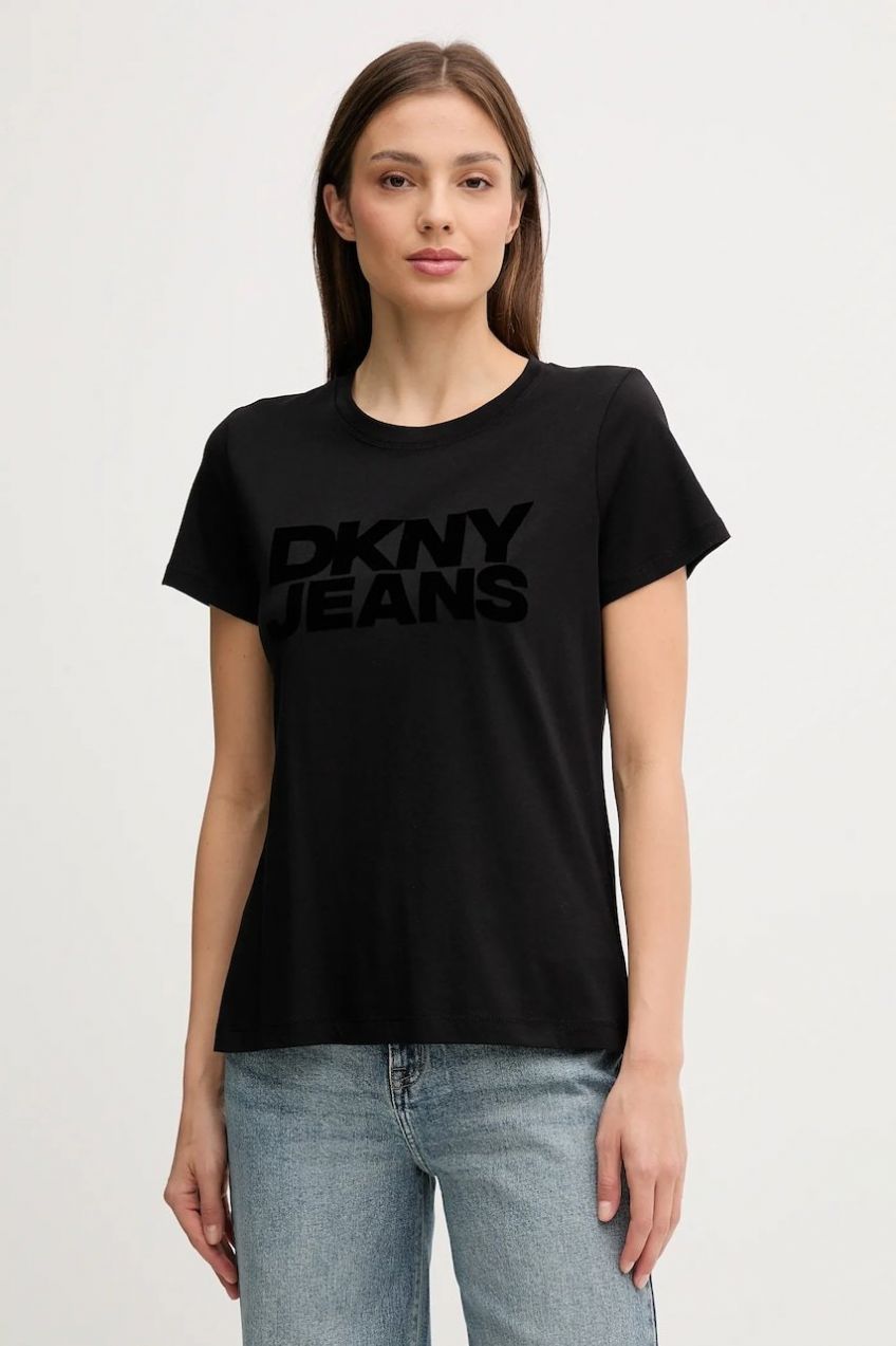 Tričko Dkny dámske, čierna farba, DJ4T1265